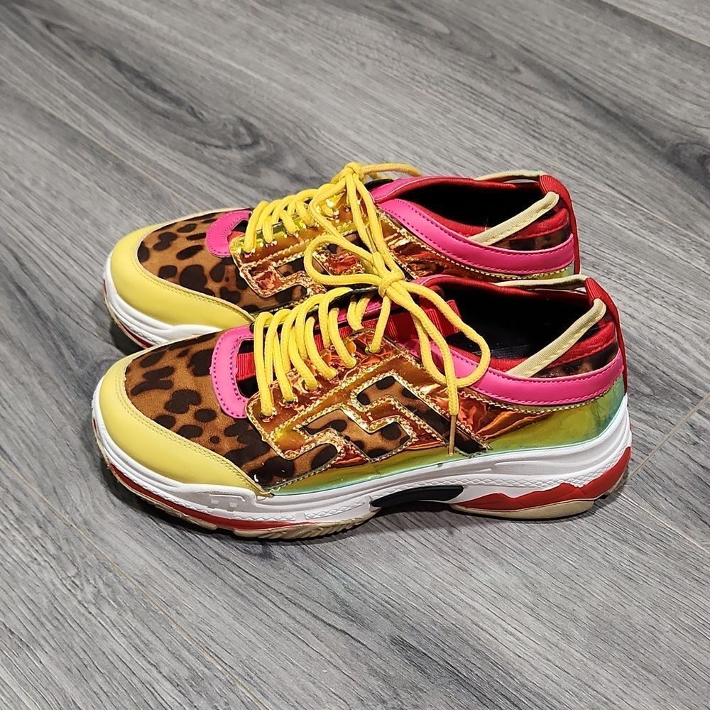 Yoki Cape Robbin Athena  Leopard Bright Colored Sneakers